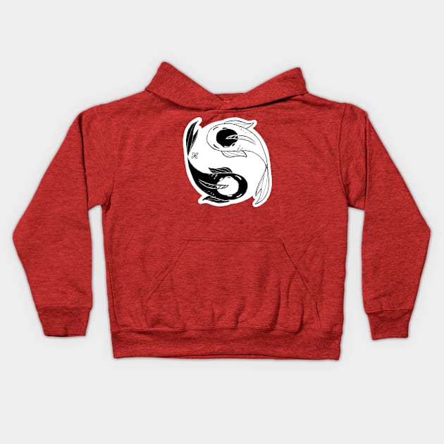 Koi Yin Yang Kids Hoodie by devilcat